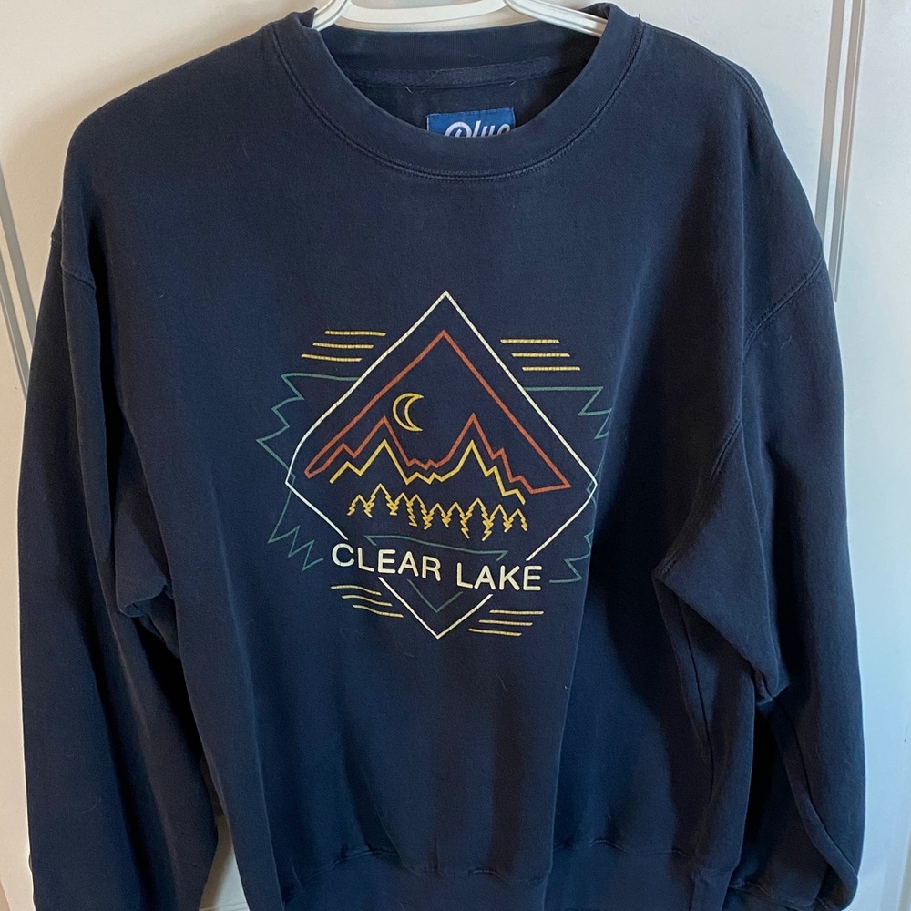 Blue 84 Navy Clear Lake Graphic Crewneck